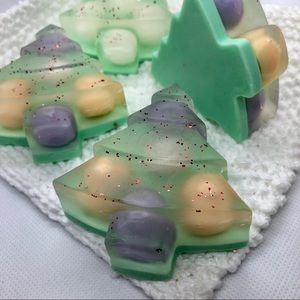 Homemade goat milk Christmas tree Soap, set of 2